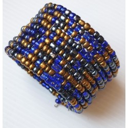 Bracelet femme bleu et doré