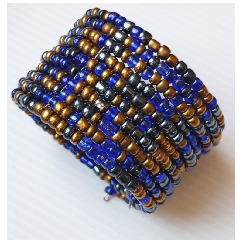 Bracelet femme bleu et doré
