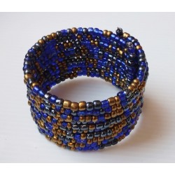 Bracelet femme bleu et doré