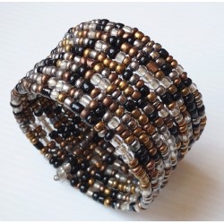 Bracelet femme gris noir dore multicolore