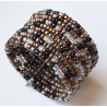 Bracelet femme gris noir dore multicolore