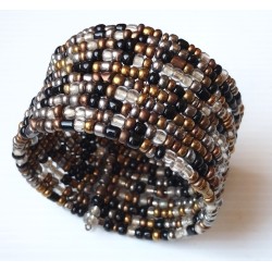 Bracelet femme gris noir dore multicolore