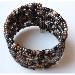 Bracelet femme gris noir dore multicolore