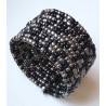 Bracelet femme noir et argenté