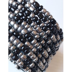 Bracelet femme noir et argent