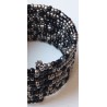 Bracelet femme noir et argent