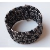 Bracelet femme noir et argent