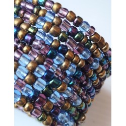 Bracelet femme violet bleu doré