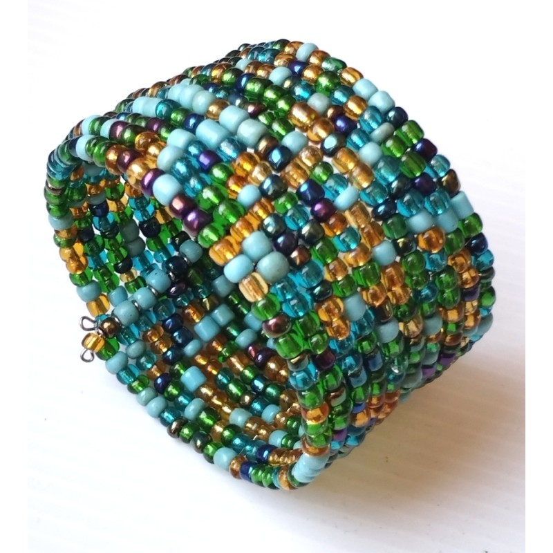 Bracelet femme vert bleu jaune violet multicolore