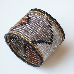 Bracelet femme noir argente marron