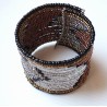 Bracelet femme noir argent marron