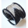 Bracelet femme noir gris blanc