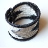 Bracelet femme noir gris blanc