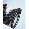 Bracelet femme noir gris blanc