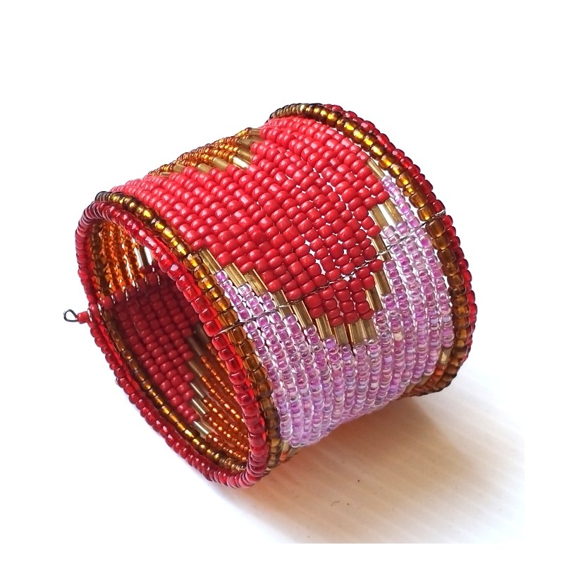 Bracelet femme rouge rose orange