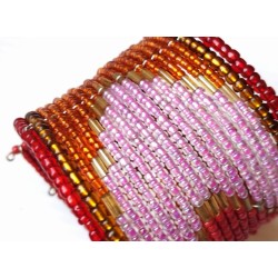Bracelet femme rouge rose orange
