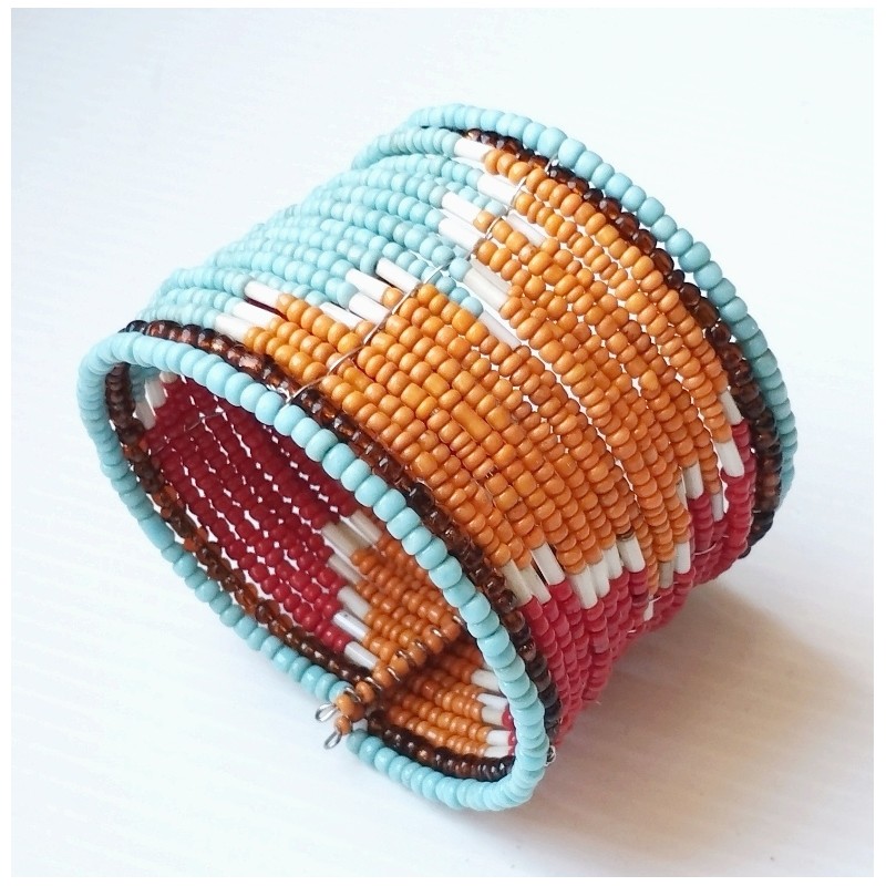 Bracelet femme rouge bleu orange
