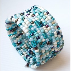 Bracelet femme bleu blanc multicolore