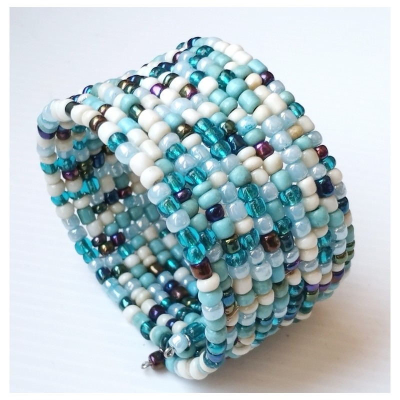 Bracelet femme bleu blanc multicolore