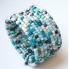 Bracelet femme bleu blanc multicolore