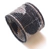 Bracelet femme noir argenté