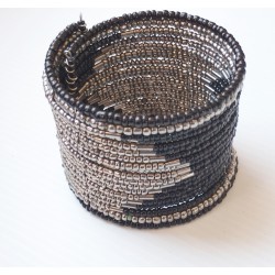 Bracelet femme noir argent
