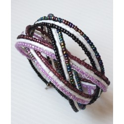 Bracelet femme torsadé blanc violet rose