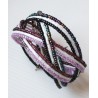 Bracelet femme torsadé blanc violet rose