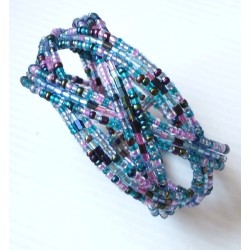 Bracelet femme torsadé violet bleu rose