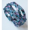 Bracelet femme torsadé violet bleu rose