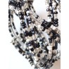 Bracelet femme torsadé noir blanc gris