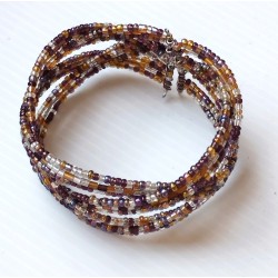 Bracelet femme torsadé violet jaune multicolore