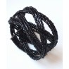 Bracelet femme torsadé noir