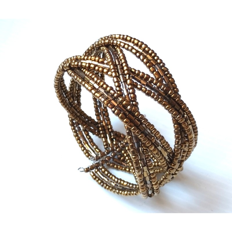 Bracelet femme torsadé doré