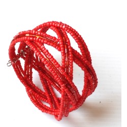 Bracelet femme torsadé rouge