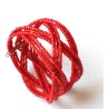 Bracelet femme torsadé rouge