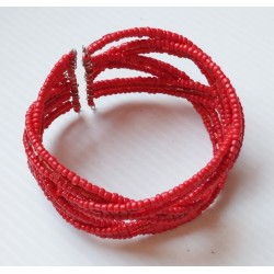 Bracelet femme torsadé rouge