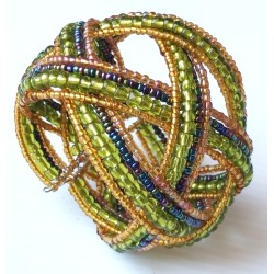 Bracelet femme torsadé vert multicolore