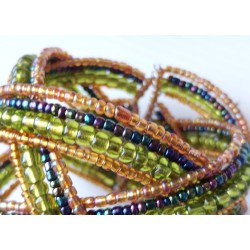 Bracelet femme torsadé vert multicolore