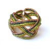 Bracelet femme torsadé vert multicolore