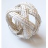 Bracelet femme torsadé blanc crème