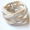 Bracelet femme torsadé blanc crème