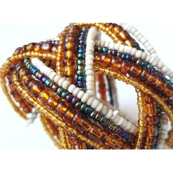 Bracelet femme torsadé jaune blanc multicolore