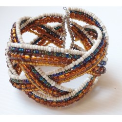 Bracelet femme torsadé jaune blanc multicolore