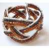 Bracelet femme torsadé jaune blanc multicolore