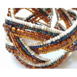 Bracelet femme torsadé jaune blanc multicolore