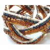 Bracelet femme torsadé jaune blanc multicolore