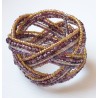 Bracelet femme torsadé violet jaune transparent