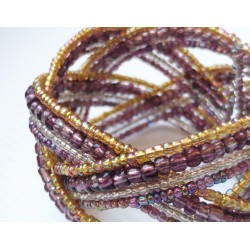 Bracelet femme torsadé violet jaune transparent