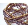 Bracelet femme torsadé violet jaune transparent